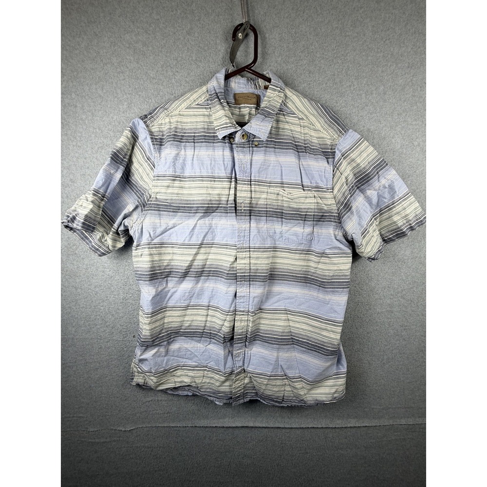 Clear Water Outfitters Shirt Mens 2XL Blue Striped Short Sleeve Button Up Casual